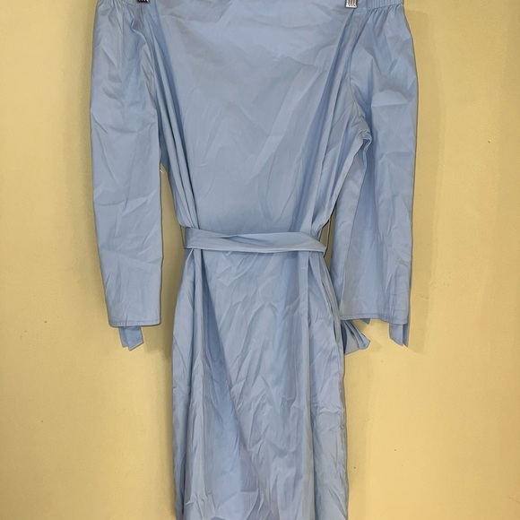 J. McLaughlin Tiegan Dress Off Shoulder Large Blue - Picture 4 of 4